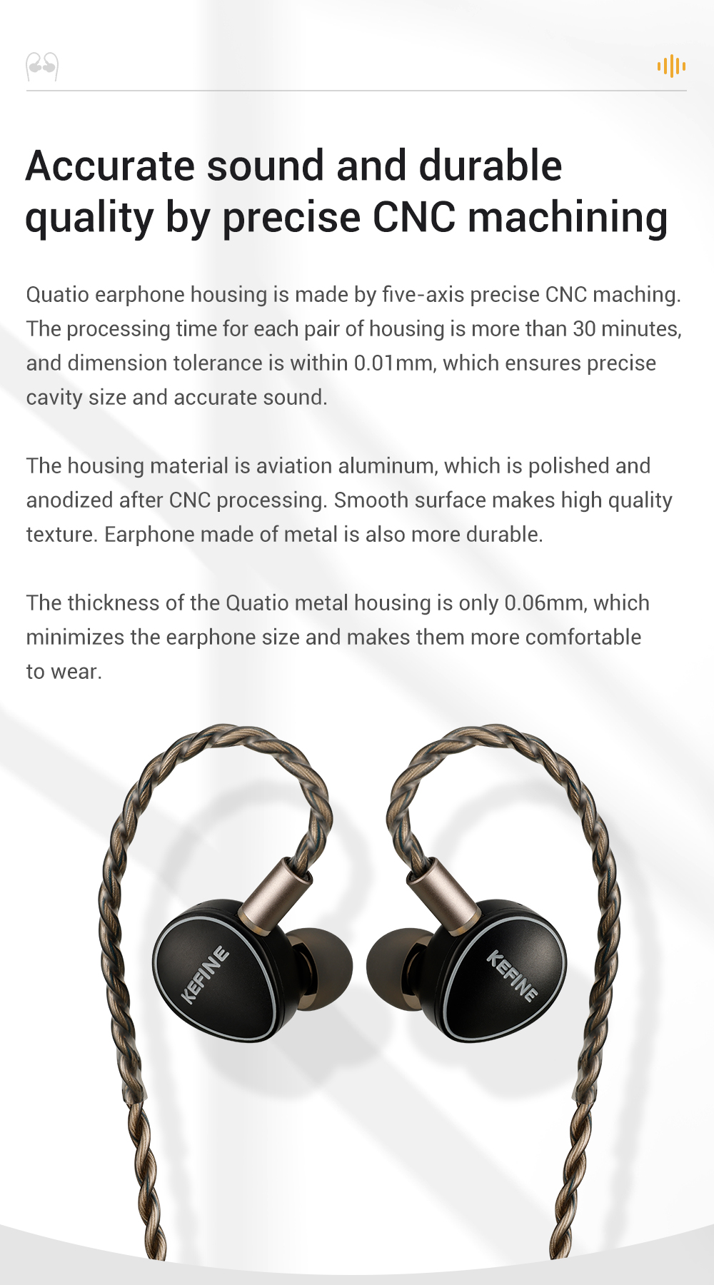Quatio - 2DD + 2BA Hybrid Hifi Earphone-Kefine - Refine & Beyond